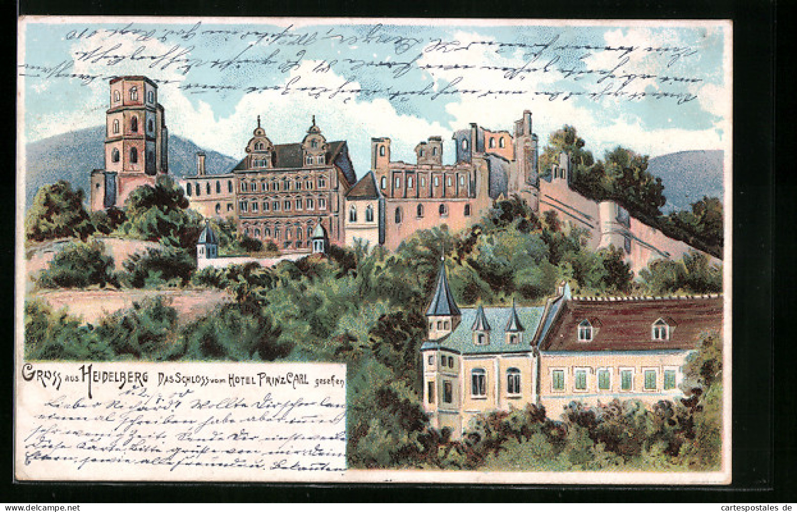 AK Heidelberg, Das Schloss Vom Hotel Prinz Carl Gesehen  - Heidelberg