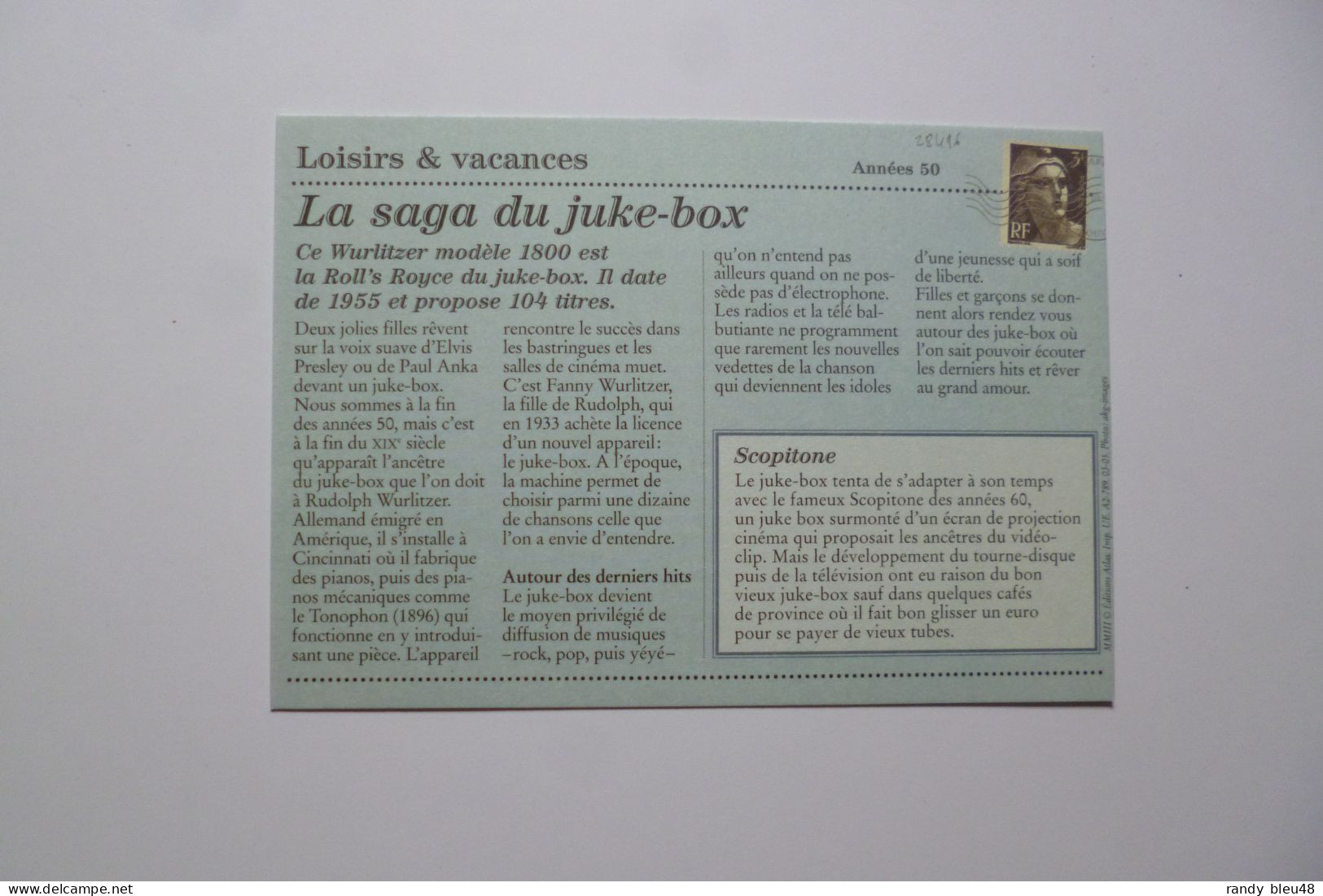 MUSIQUE  -  La Saga Du JUKE-BOX    -  1956  -  Edition Atlas - Mode