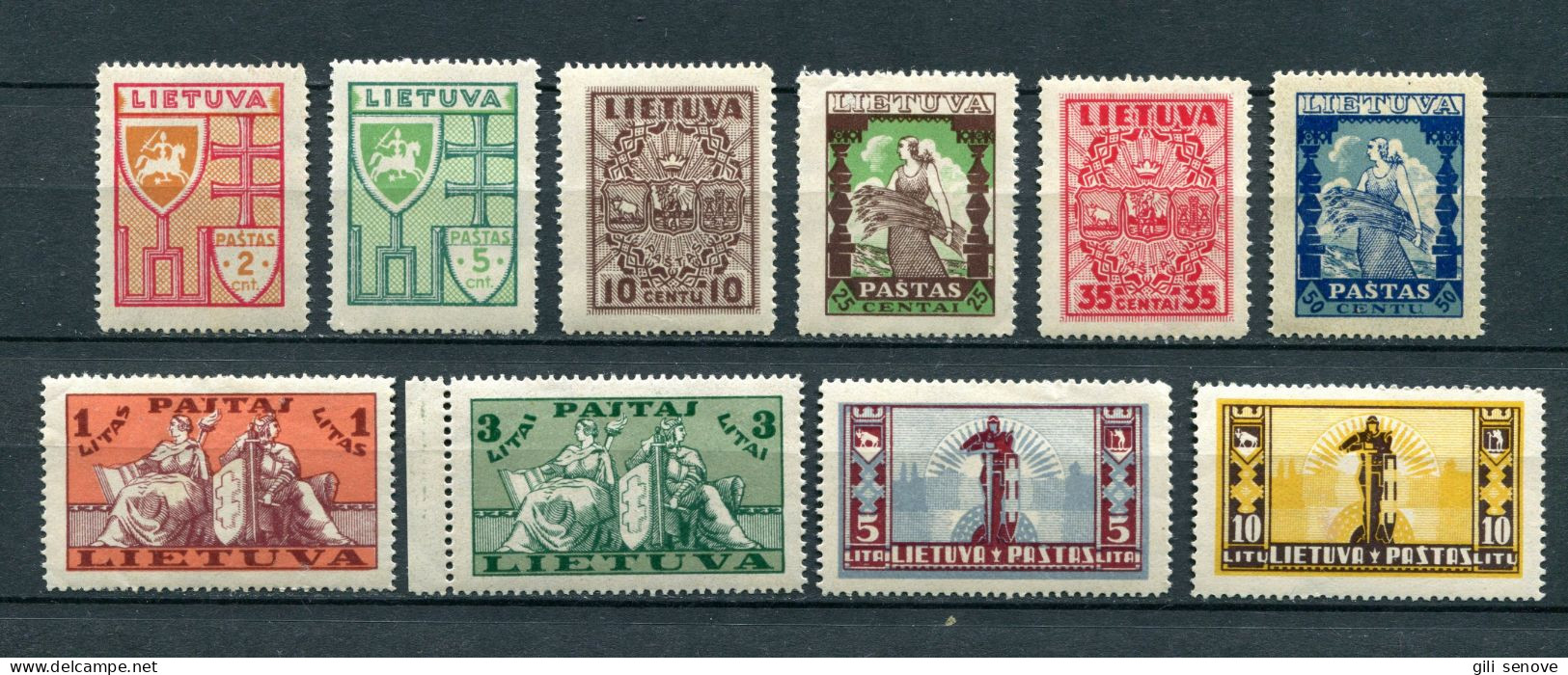 Lithuania 1934 Mi. 394-403 Sc 286-295 New Definitive Issue MH*/MNH** - Lituanie