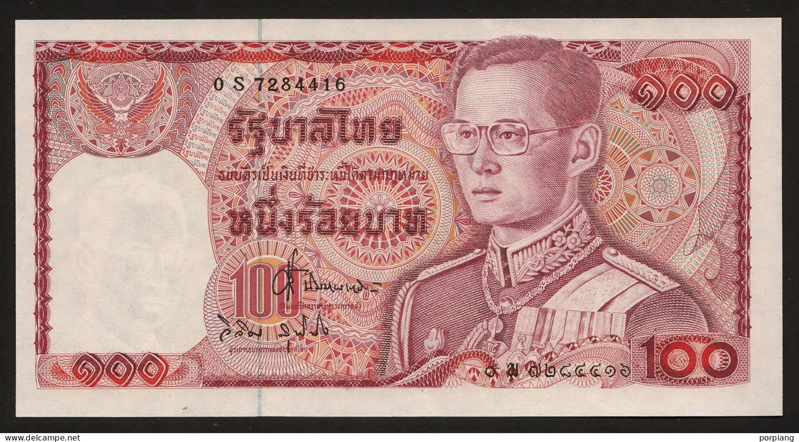 100 Baht Serie 12 Sign. 62 Replacement 0S Thailand 1978 UNC - Tailandia