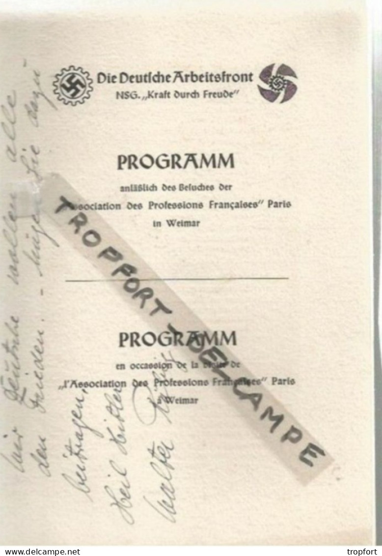 EE / PROGRAMME MILITARIA  ALLEMAGNE ASSOCIATION DES PROFESSIONS FRANCAISES WW2 Guerre MILITARIA - Programme