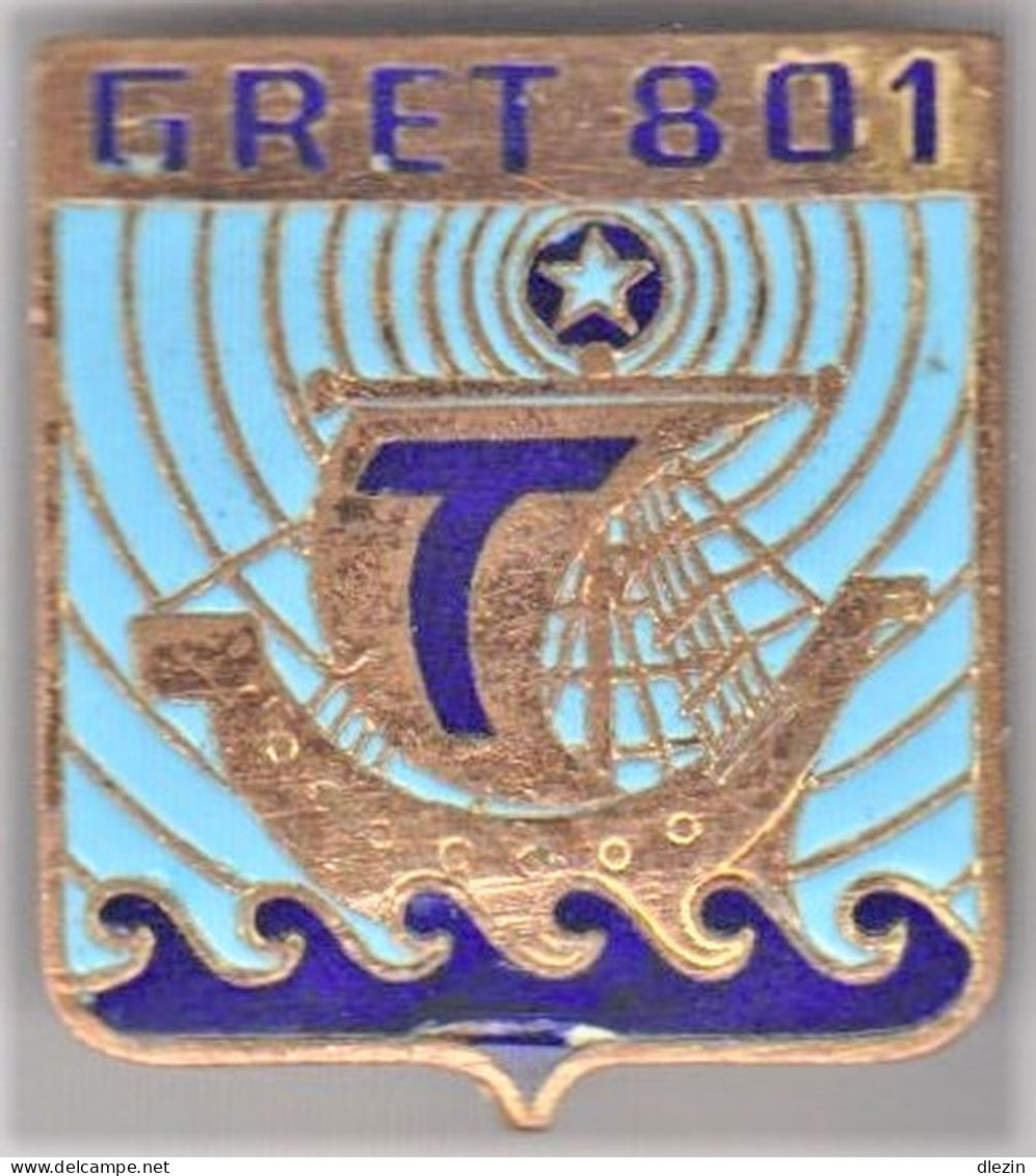 GRET 801. Groupe Régional D'Exploitation Des Transmissions 801. émail Grand Feu. D.968. - Armée De Terre