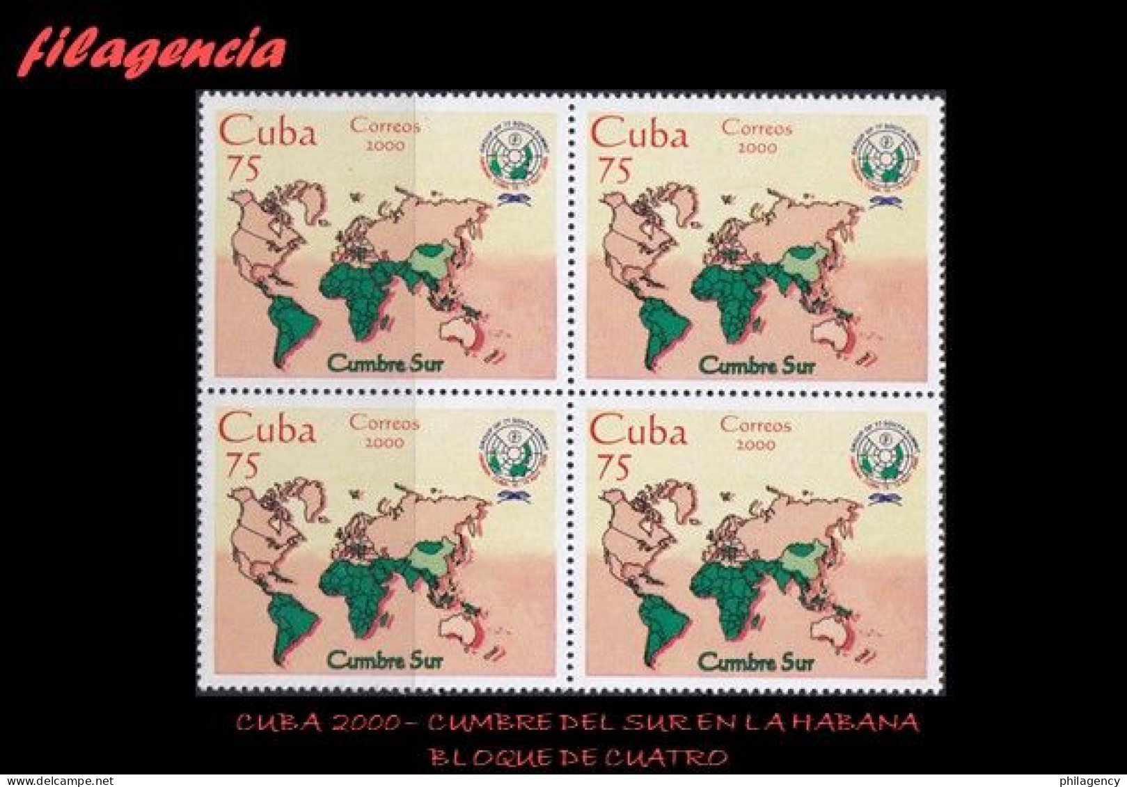 CUBA. BLOQUES DE CUATRO. 2000-04 CUMBRE DEL SUR. GRUPO DE PAÍSES DEL G-77 - Neufs