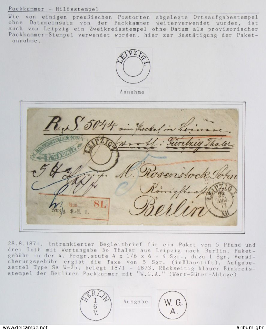 Berlin Paketbegleitbrief Berliner Packkammer Aufgabezettel #IB900 - Storia Postale