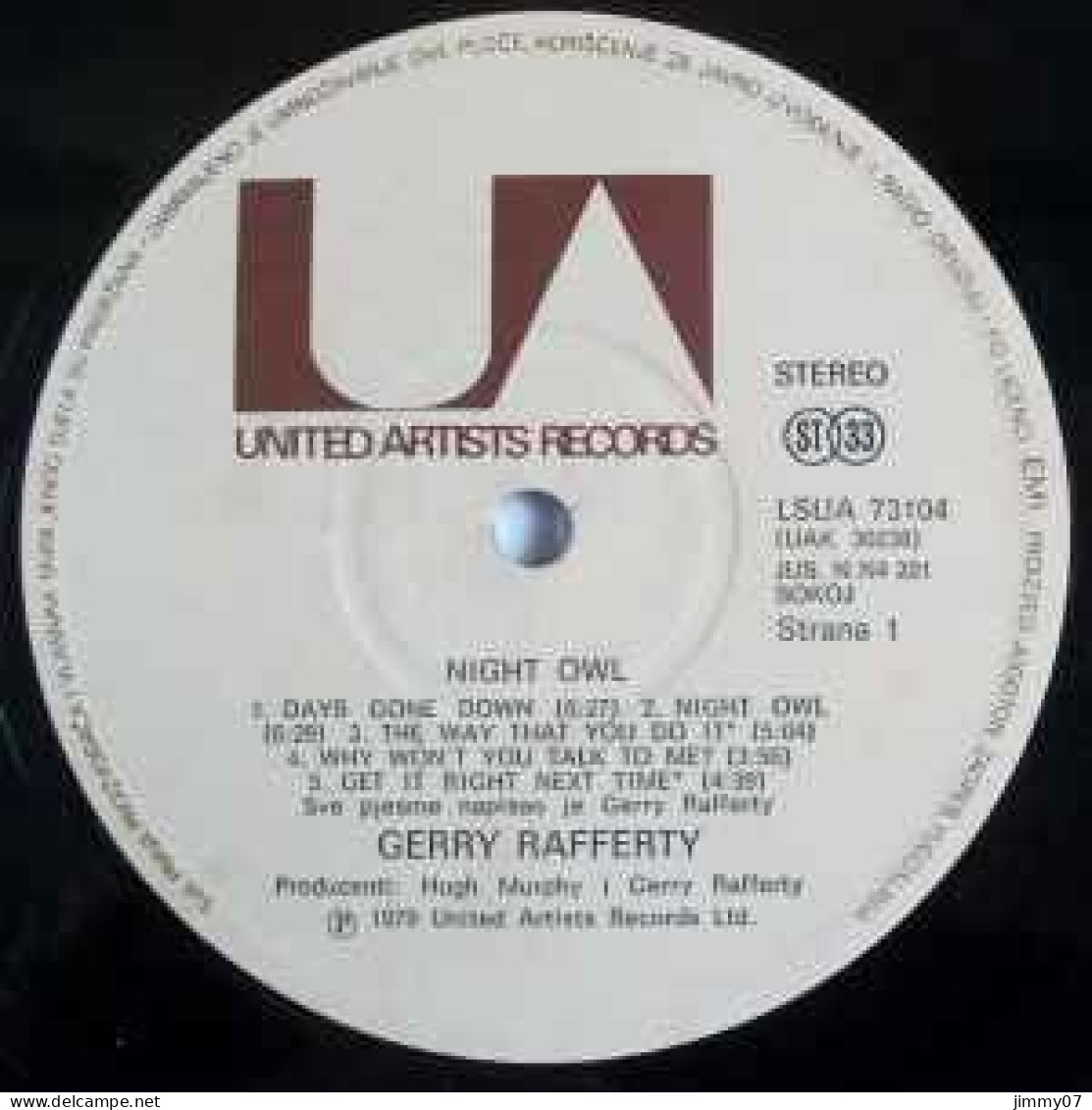 Gerry Rafferty - Night Owl (LP, Album) Yugoslavian !!! (VG+/VG+) - Rock