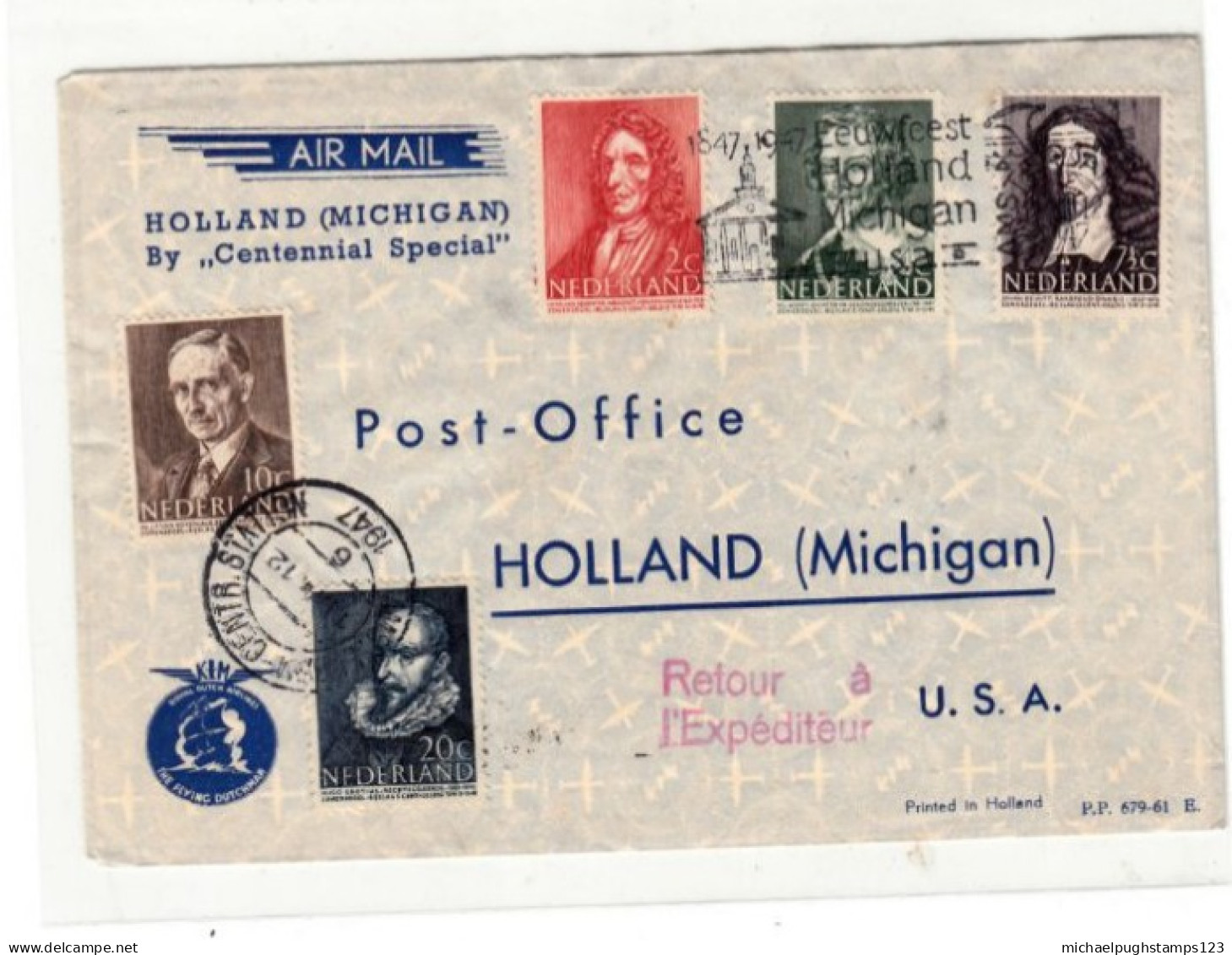 Netherlands / Airmail / 1947 Leuwarden Exhibition Labels / Horses - Andere & Zonder Classificatie