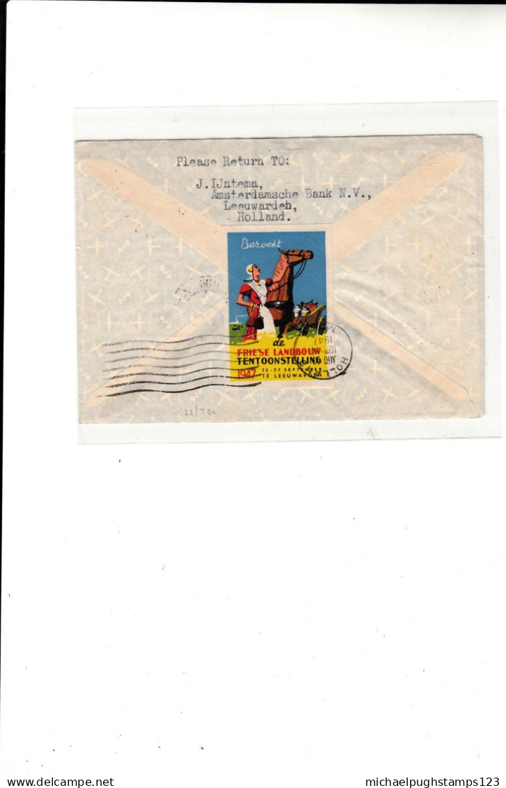 Netherlands / Airmail / 1947 Leuwarden Exhibition Labels / Horses - Otros & Sin Clasificación