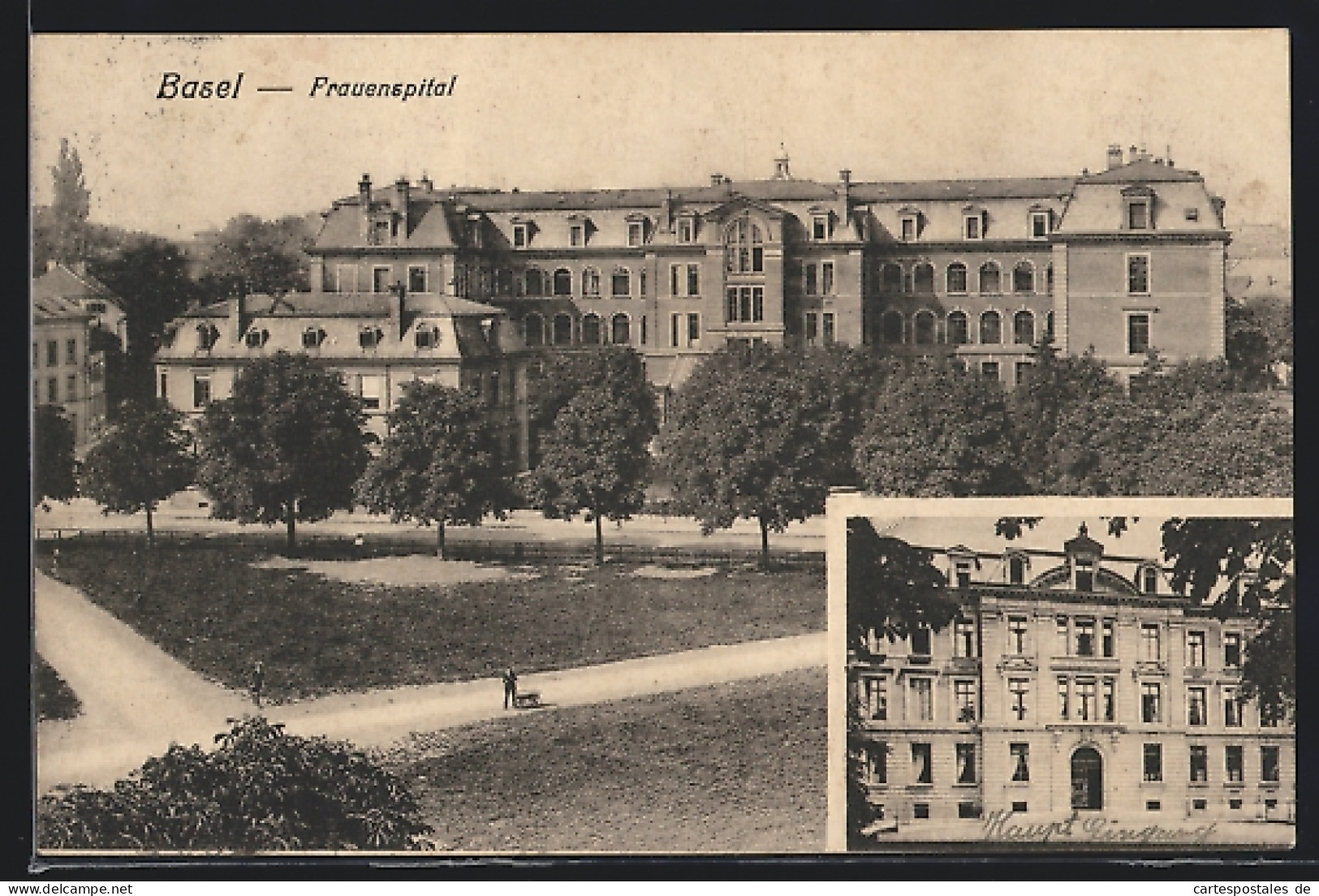 AK Basel, Frauenspital Mit Park  - Bâle
