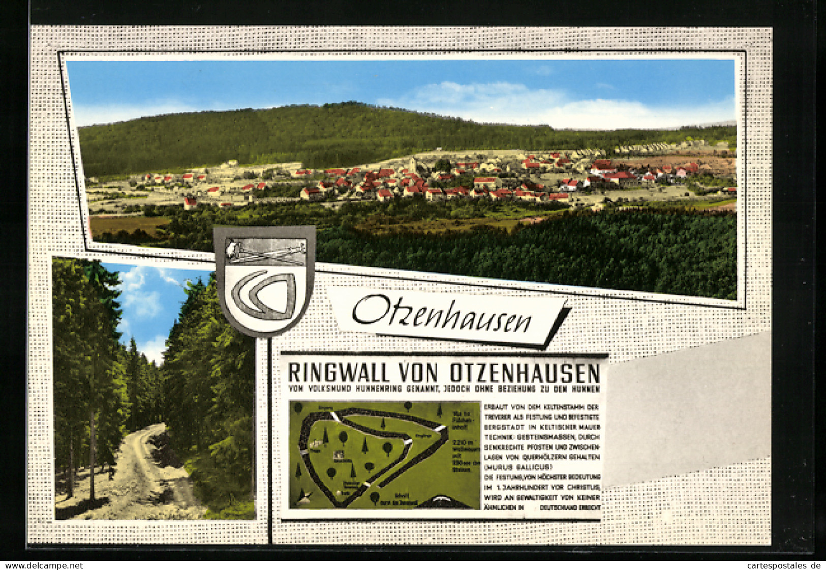 AK Otzenhausen, Der Ringwall, Wappen, Panorama  - Autres & Non Classés