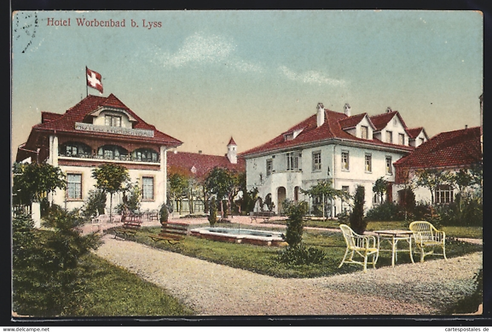 AK Lyss, Hotel Worbenbad, Ansicht Vom Garten Aus  - Worb