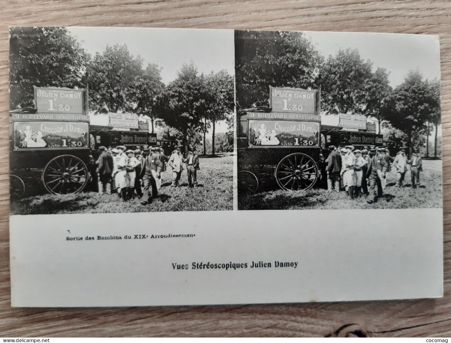 75 PARIS - Sortie Des Bambins Du XIXe Arrondissement - Vues Stéréoscopiques Voiture Publicitaire Julien Damoy - Arrondissement: 19