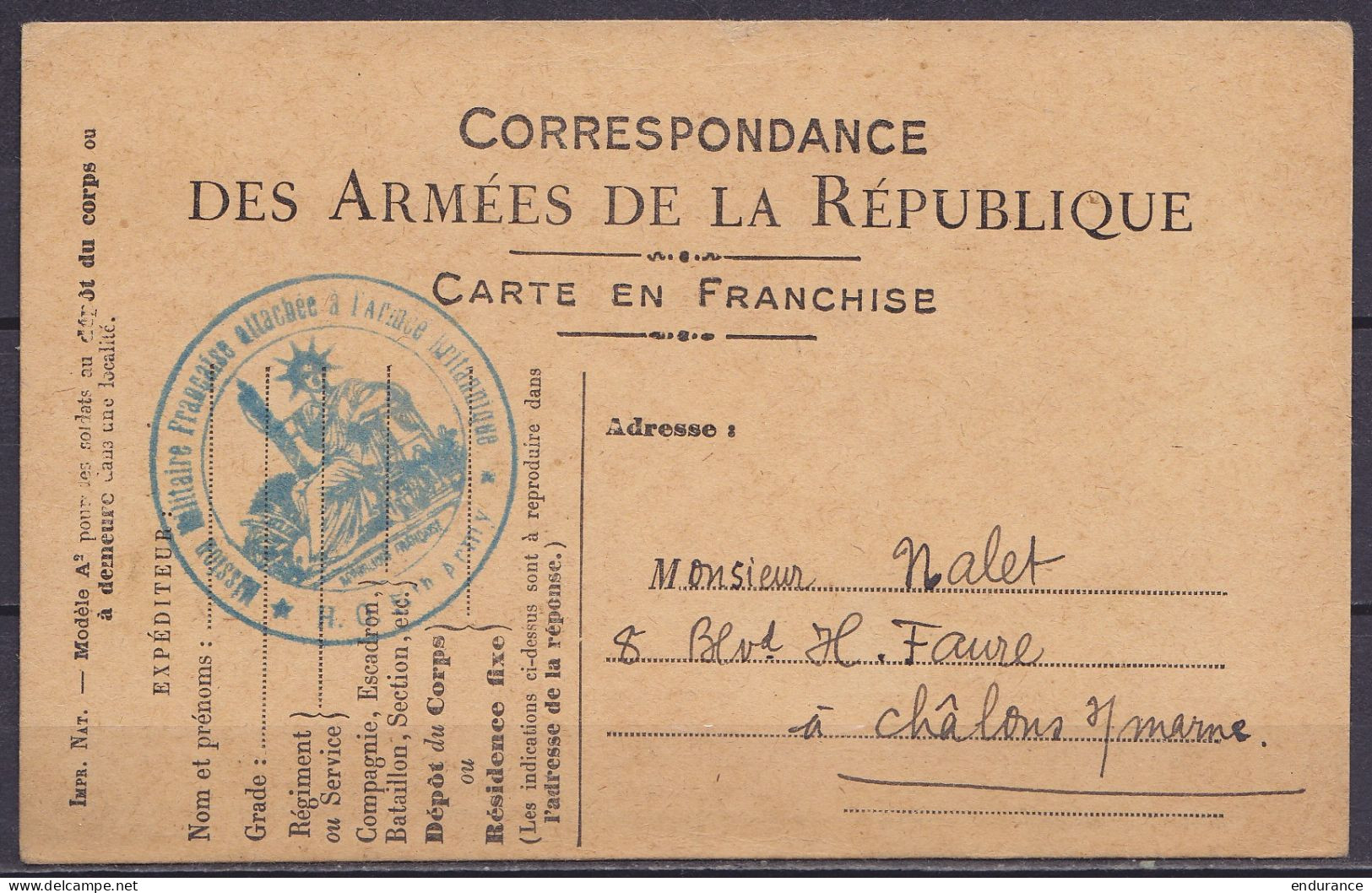 CP En Franchise "Correspondance Des Armées De La République" Datée 10 Mai 1917 D'un Télégraphiste Secteur 2 Pour CHALONS - Guerra De 1914-18