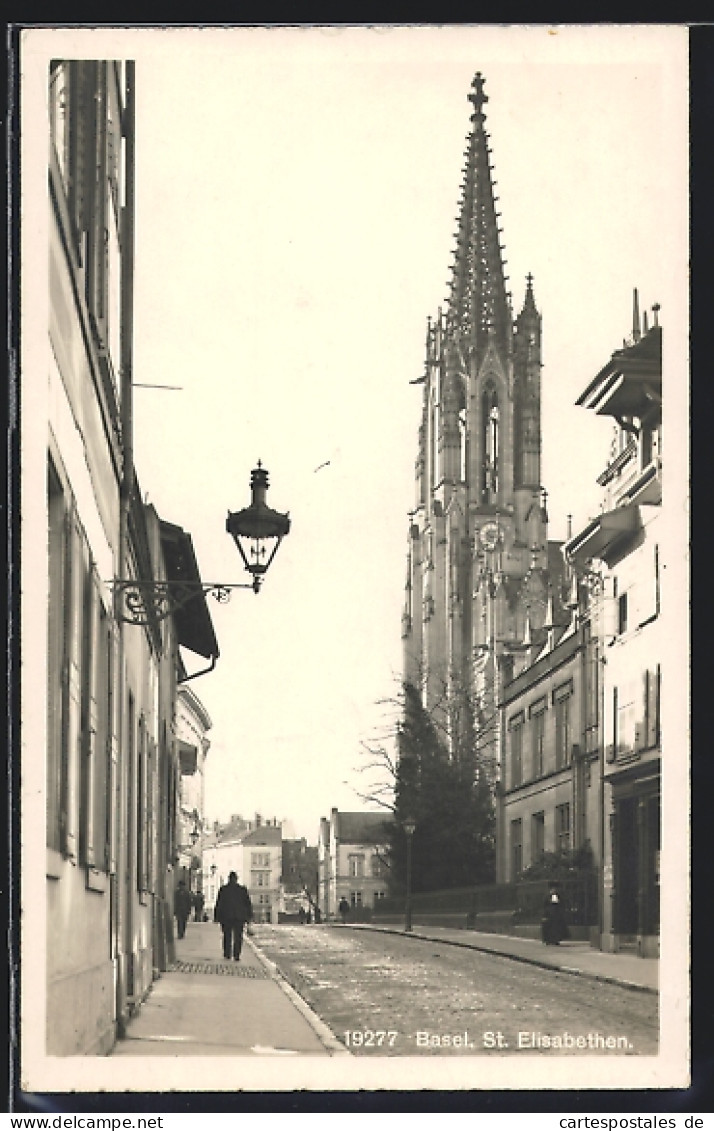 AK Basel, St. Elisabethen, Strassenpartie  - Bâle