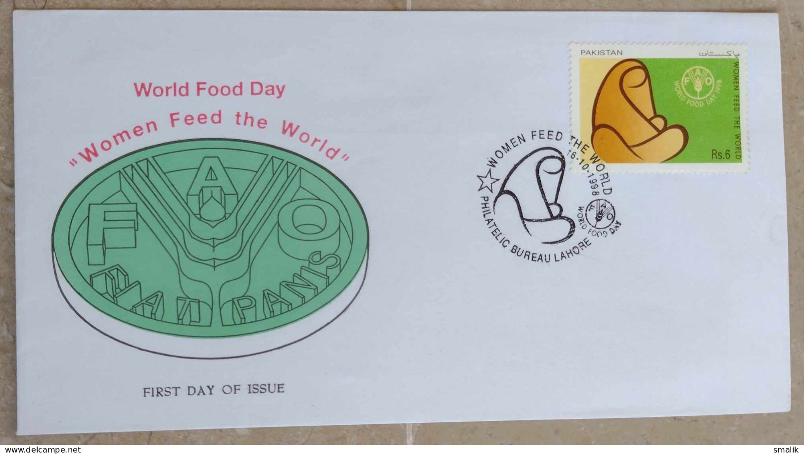 PAKISTAN 1998 FDC - FAO World FOOD Day, Women Feed The World, First Day Cover - Pakistan