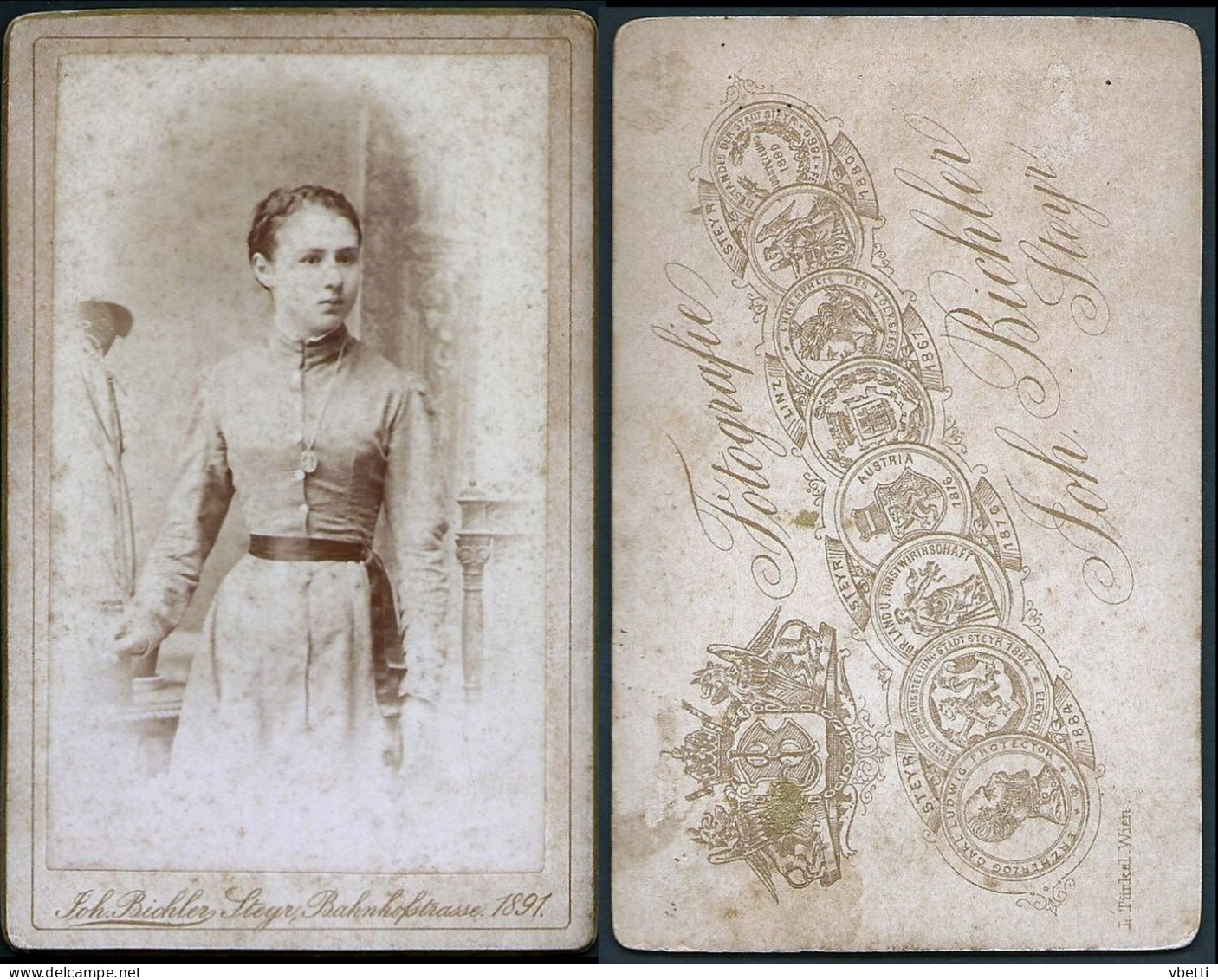 Österreich / Austria: CDV Foto, Dame (Fotograf: Joh. Bichler - Steyr)   1891 - Anonymous Persons