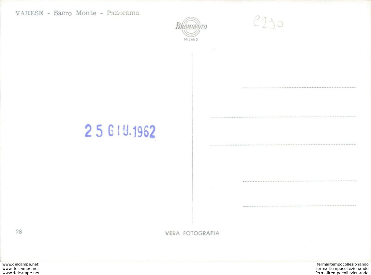 C290 - Cartolina Varese Citta' - Sacro Monte Panorama - Varese