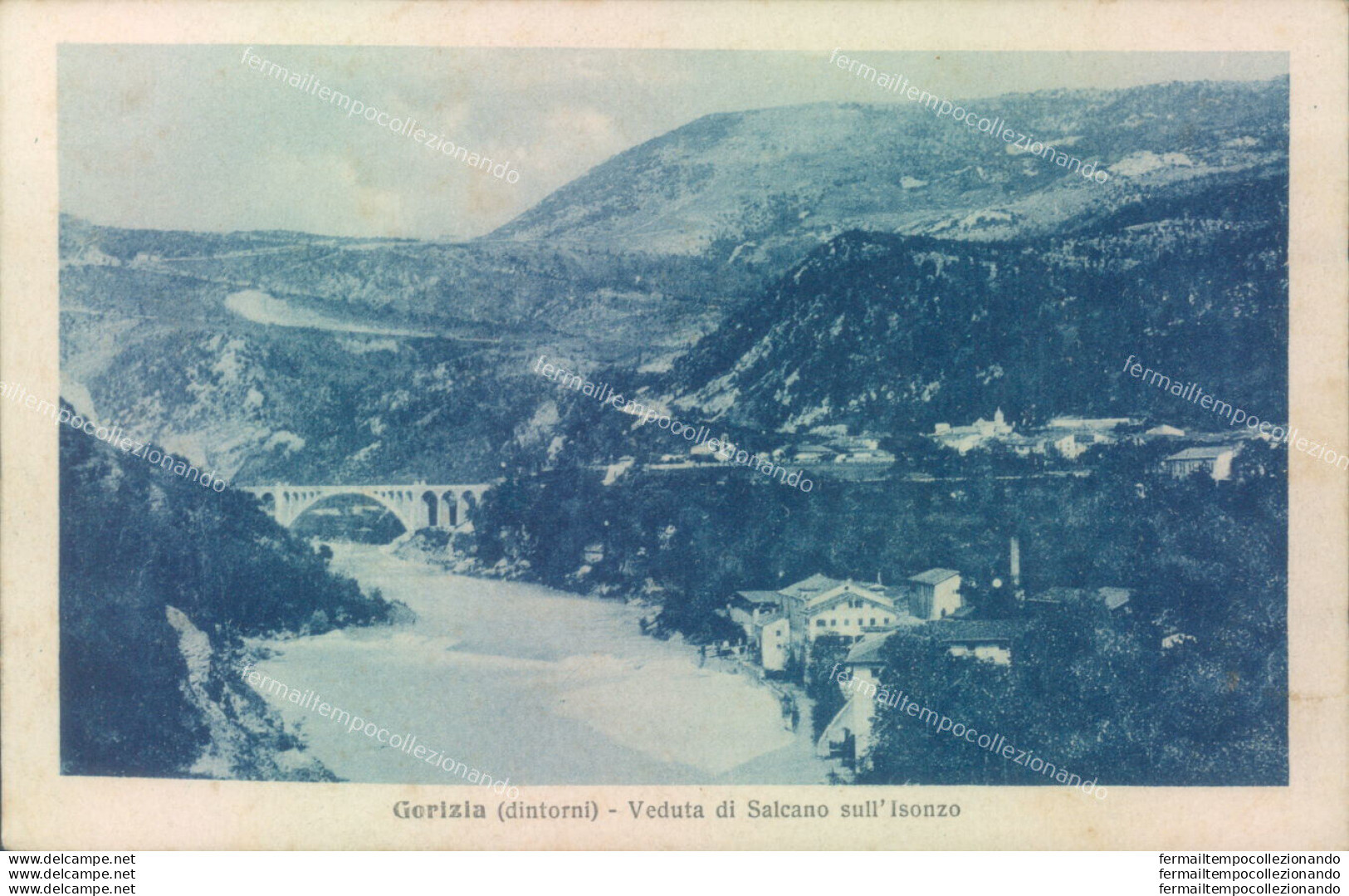 U298 Cartolina Gorizia Dintorni Veduta Di Salcano Sull'isonzo - Gorizia