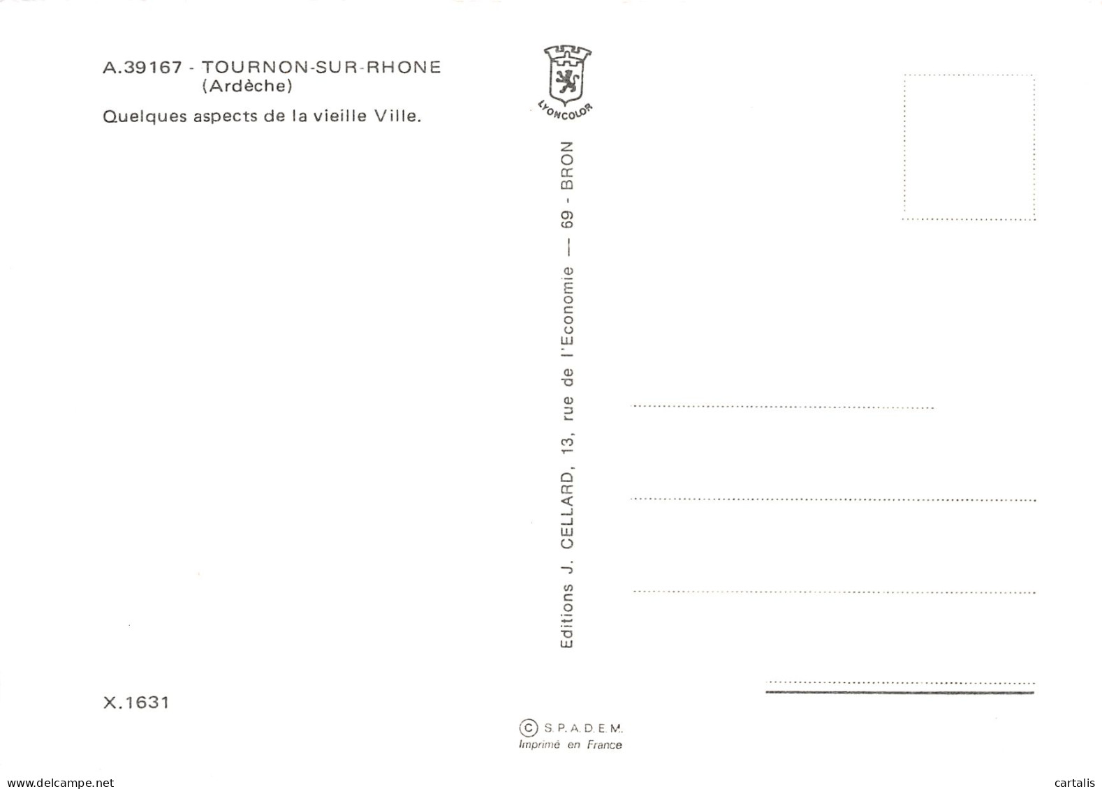 07-TOURNON SUR RHONE-N°4241-D/0319 - Tournon