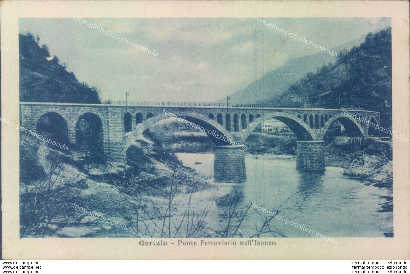 U289 Cartolina Gorizia  Citta'  Ponte Ferroviario Sull'isonzo - Gorizia