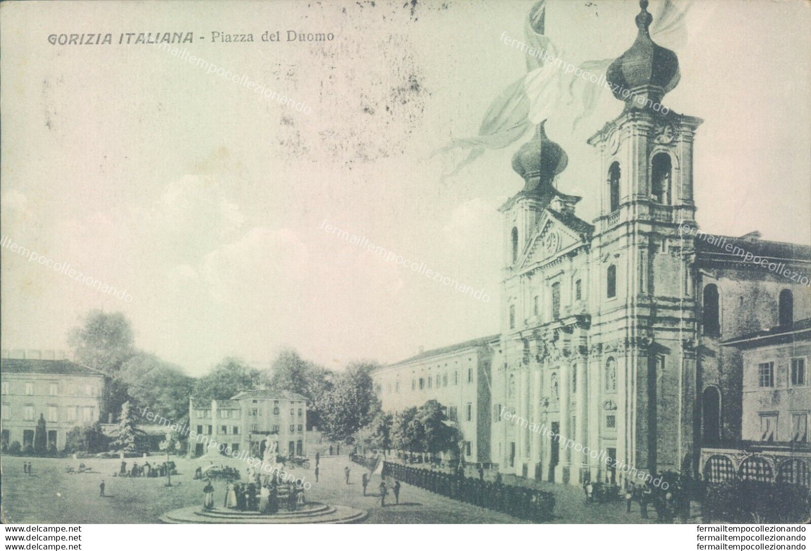 O703 Cartolina Gorizia Piazza Del Duomo 1917 - Gorizia