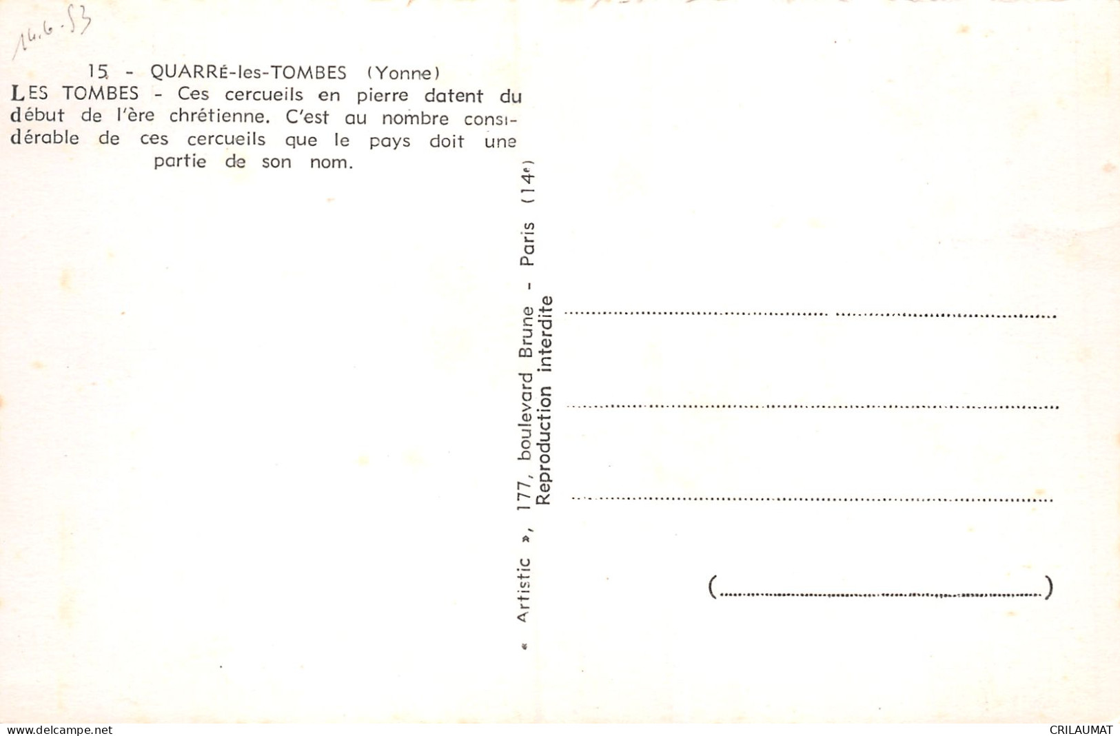 89-QUARRE LES TOMBES-N°T5052-A/0227 - Quarre Les Tombes