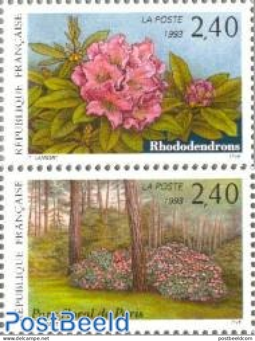 France 1993 Stamp Show, Flowers 2v (from S/s), Mint NH, Nature - Flowers & Plants - Nuevos