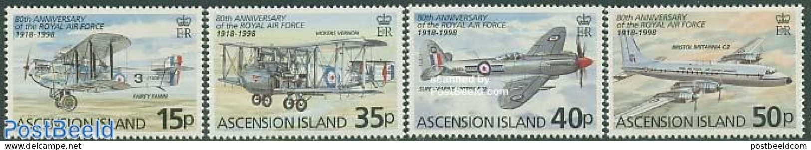 Ascension 1998 Royal Air Force 4v, Mint NH, Transport - Aircraft & Aviation - Airplanes