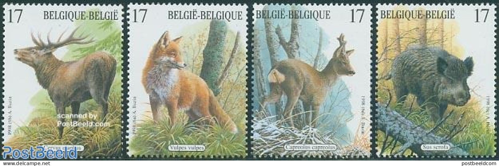 Belgium 1998 Ardenne Animals 4v, Mint NH, Nature - Animals (others & Mixed) - Deer - Nuovi