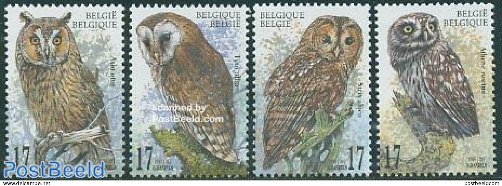 Belgium 1999 Owls 4v, Mint NH, Nature - Birds - Birds Of Prey - Owls - Unused Stamps