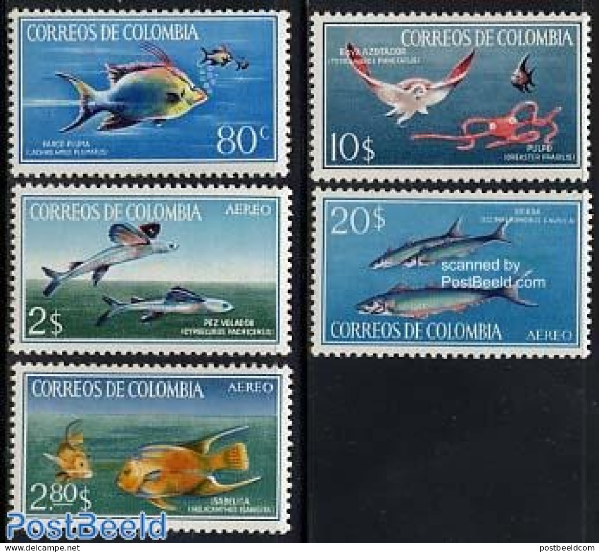 Colombia 1966 Fish 5v, Mint NH, Nature - Fish - Fische