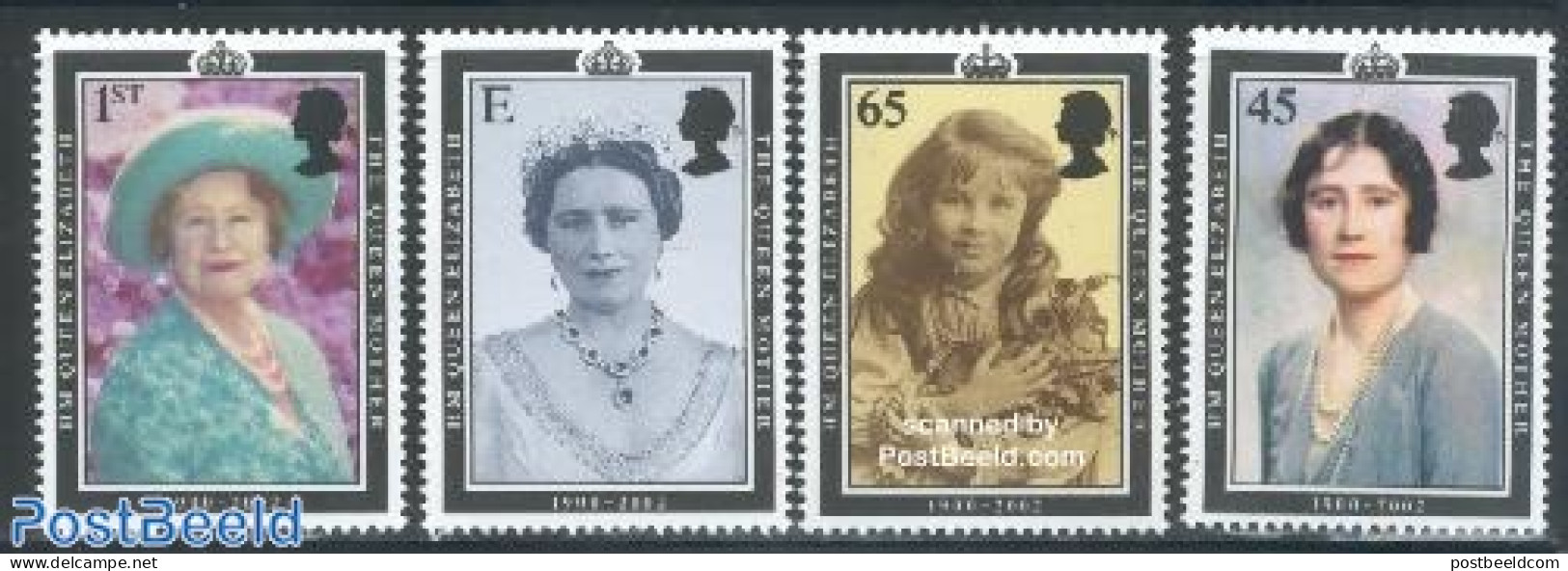 Great Britain 2002 Queen Mother 4v, Mint NH, History - Kings & Queens (Royalty) - Ongebruikt