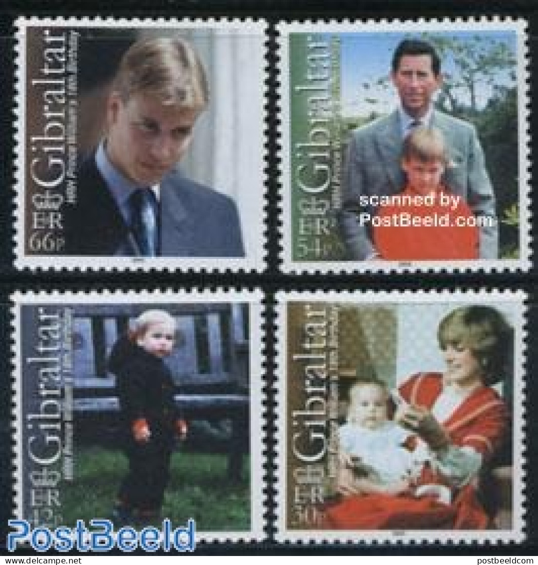 Gibraltar 2000 Prince William 4v, Mint NH, History - Charles & Diana - Kings & Queens (Royalty) - Familles Royales