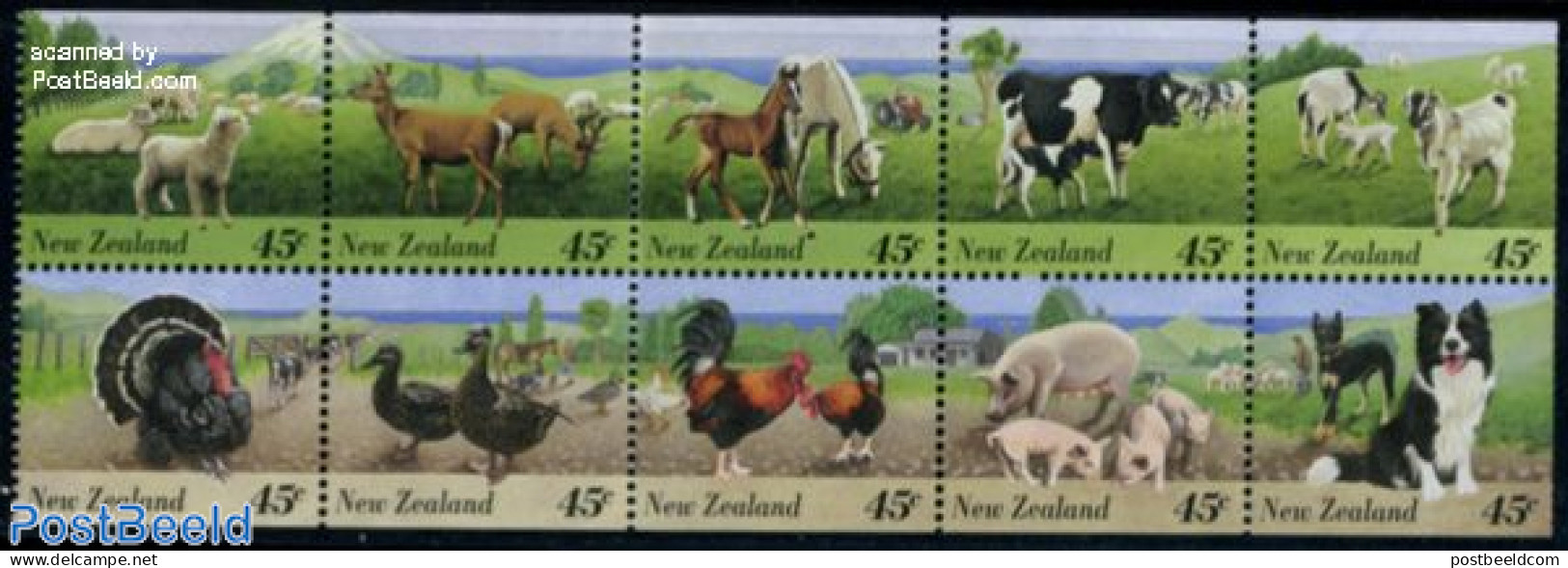 New Zealand 1995 Domestic Animals 10v [++++], Mint NH, Nature - Cattle - Dogs - Poultry - Ungebraucht