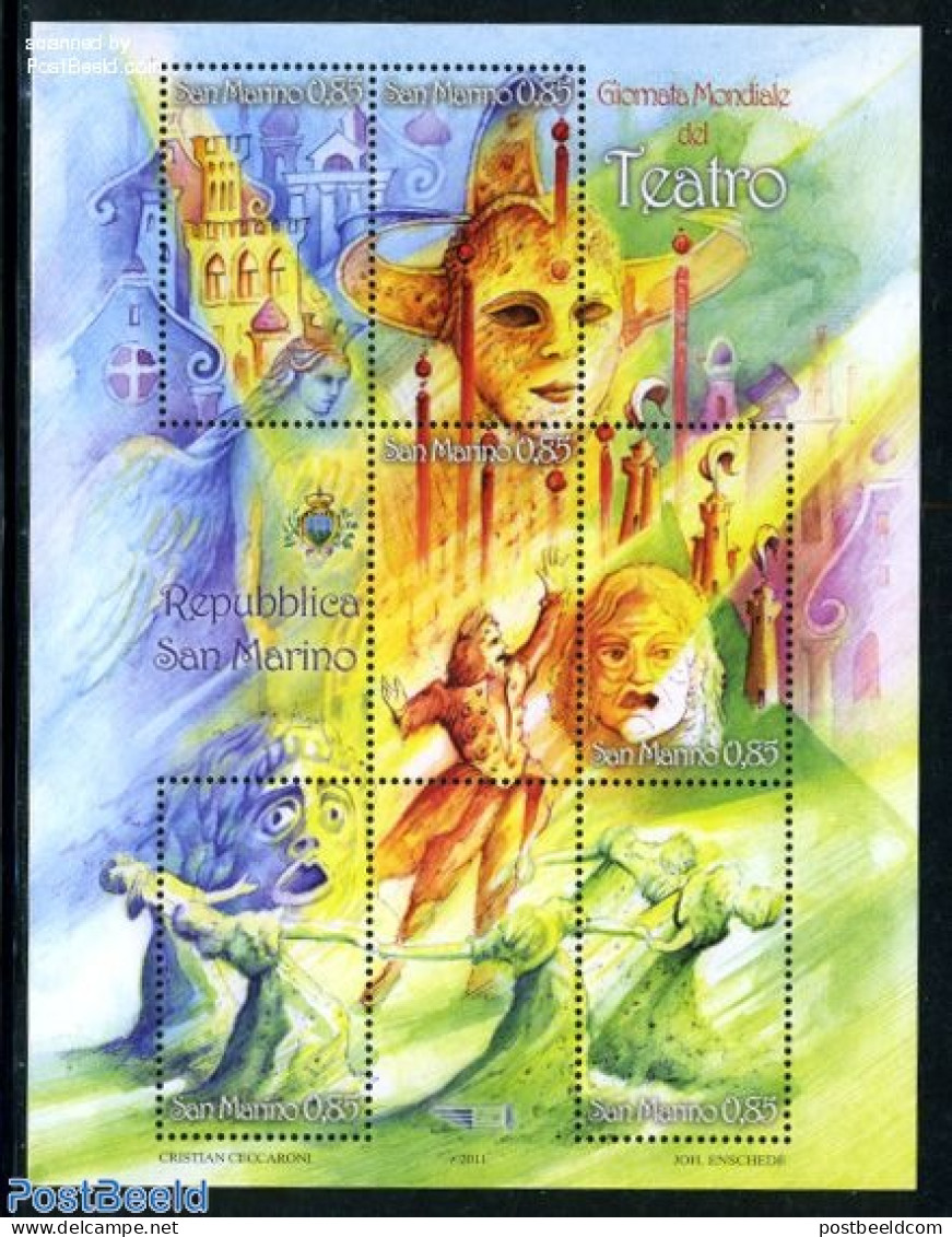 San Marino 2011 World Theatre Day S/s, Mint NH, Performance Art - Theatre - Unused Stamps