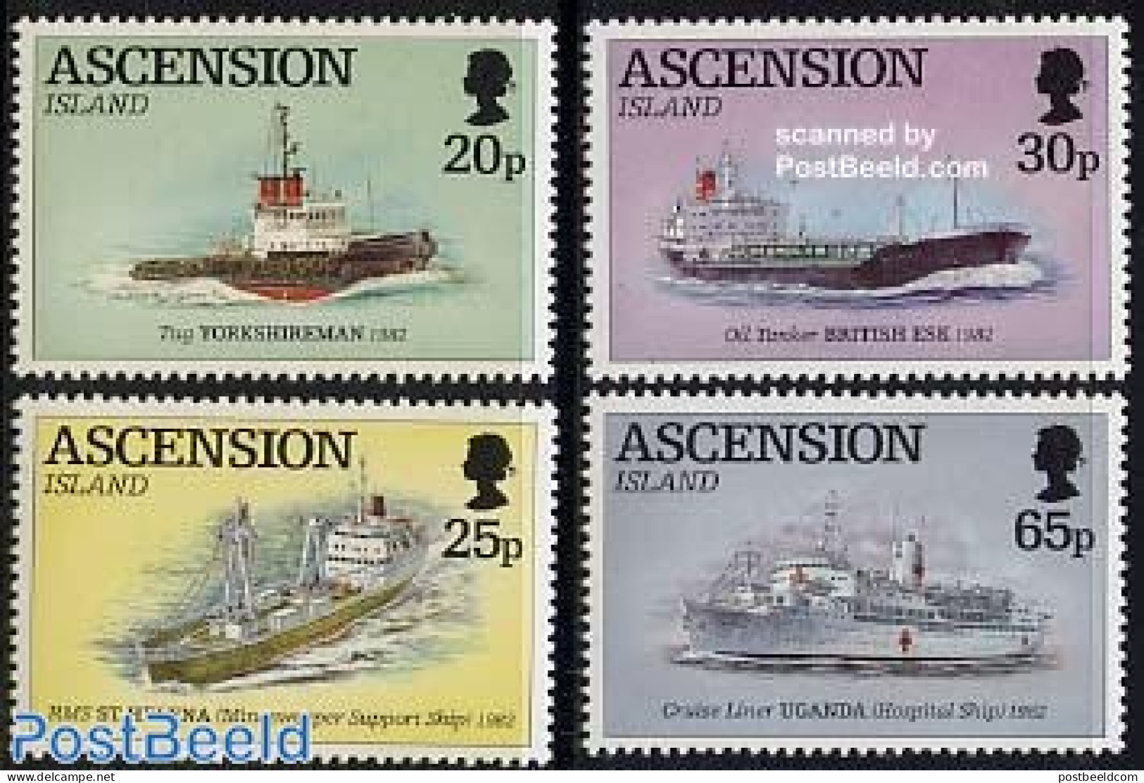 Ascension 1994 Ships Used By Falkland Liberation 4v, Mint NH, Transport - Ships And Boats - Barcos