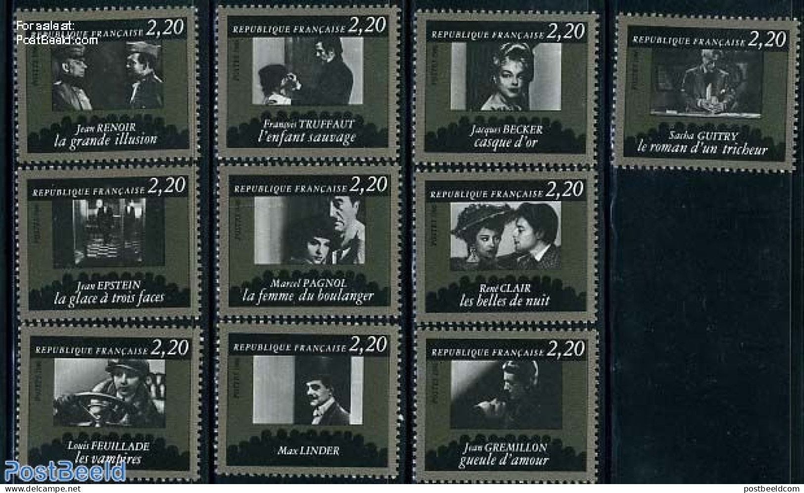 France 1986 Film 10v, Mint NH, Performance Art - Film - Movie Stars - Unused Stamps