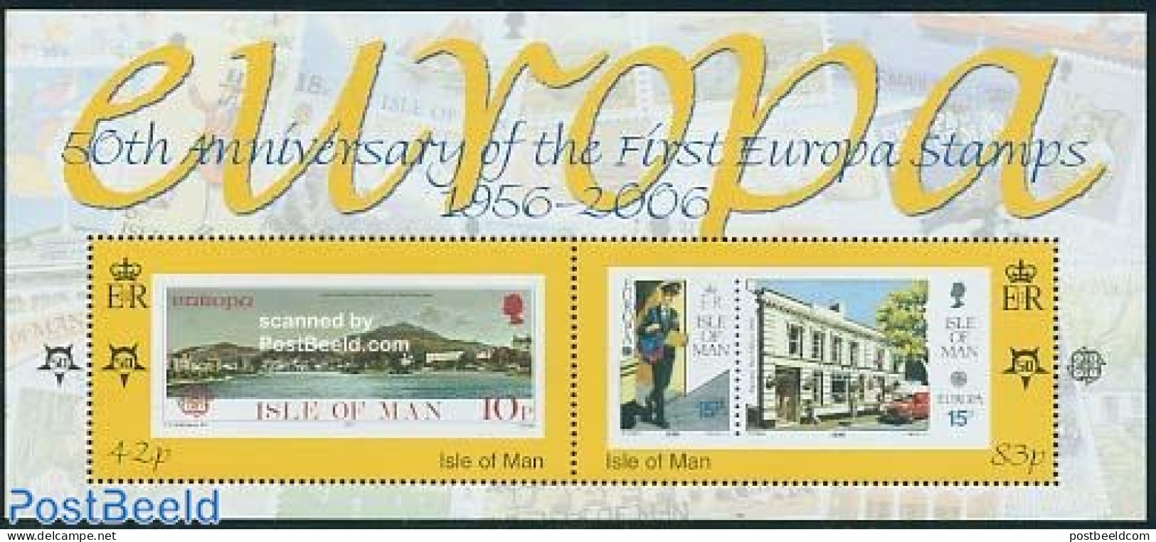 Isle Of Man 2006 50 Years Europa Stamps S/s, Mint NH, History - Transport - Europa Hang-on Issues - Post - Stamps On S.. - Europese Gedachte