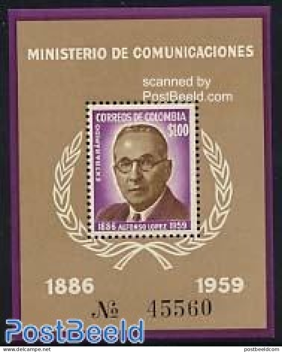 Colombia 1961 A. Lopez S/s, Mint NH, History - Politicians - Colombia