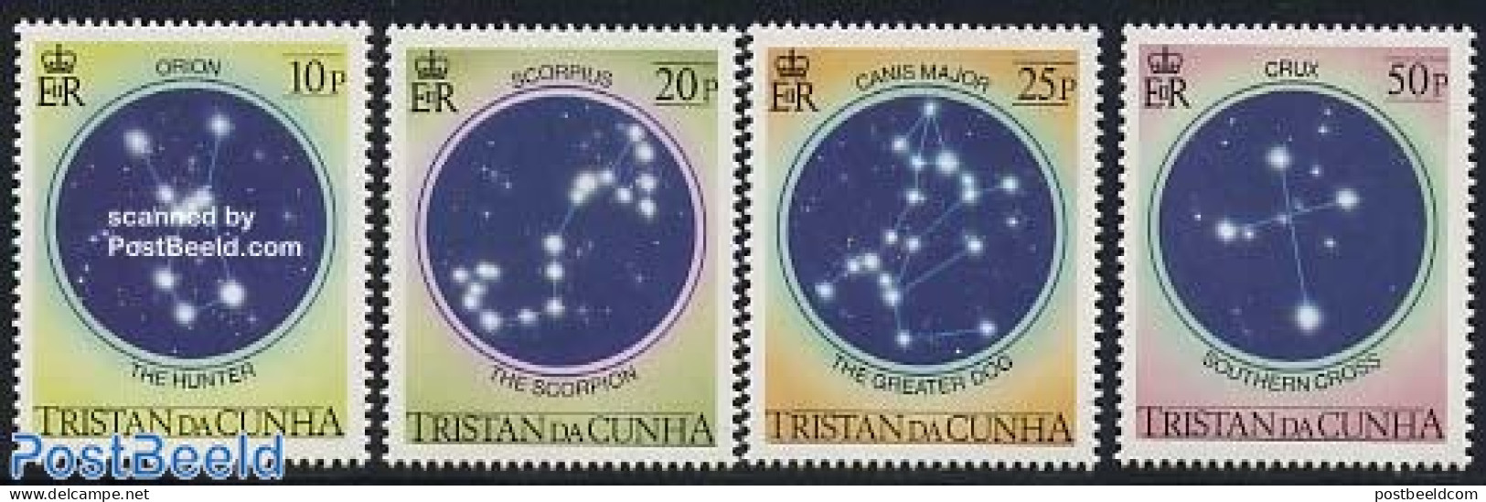 Tristan Da Cunha 1984 Star Constellations 4v, Mint NH, Science - Astronomy - Astrología