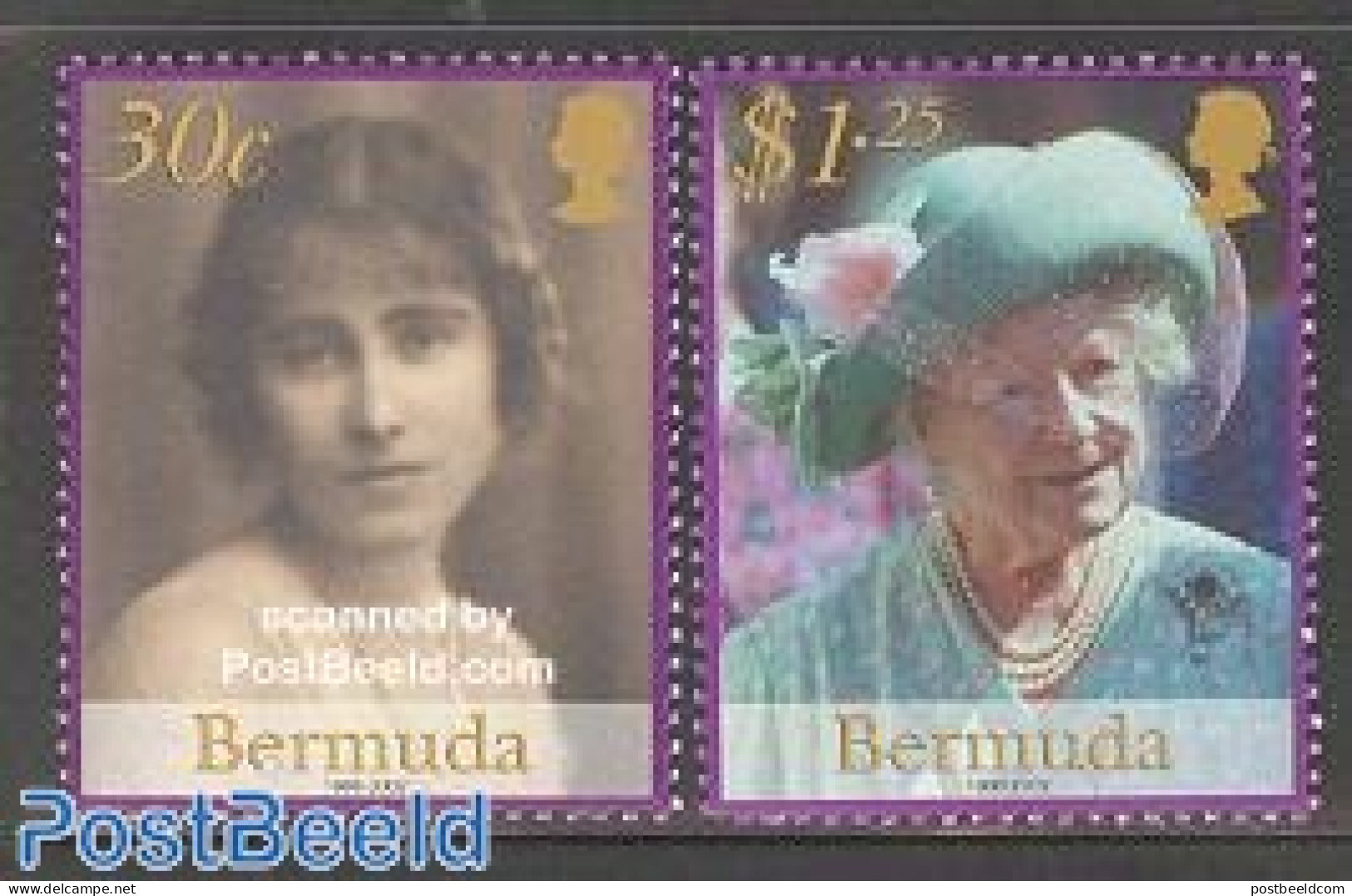 Bermuda 2002 Queen Mother 2v, Mint NH, History - Kings & Queens (Royalty) - Familias Reales