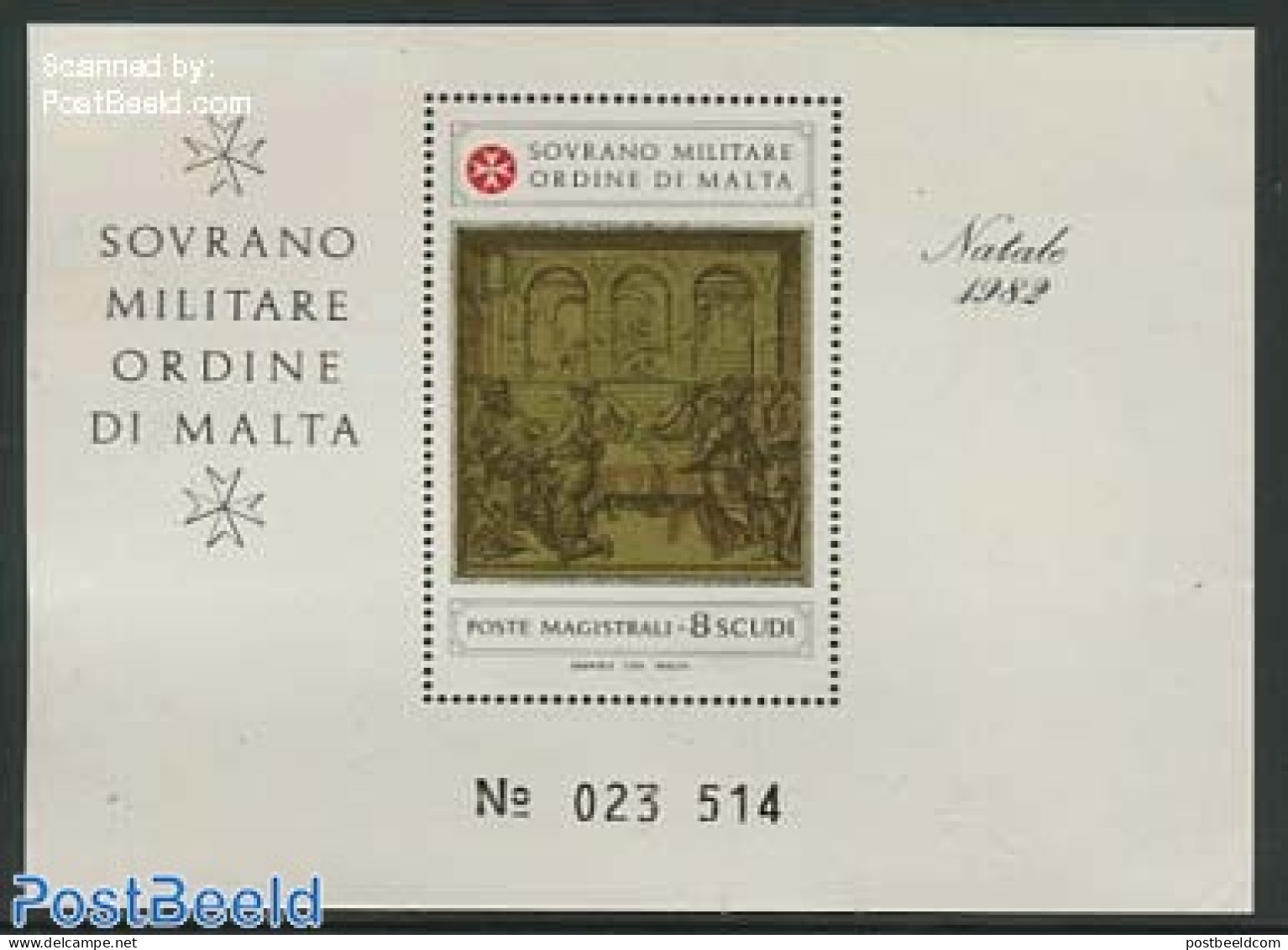 Sovereign Order Of Malta 1982 Christmas S/s, Mint NH, Religion - Christmas - Navidad