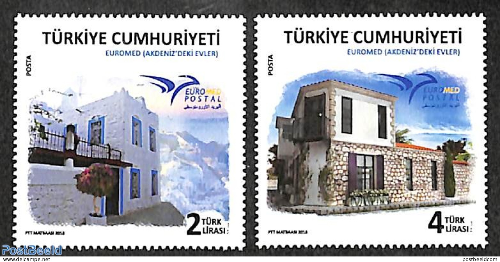 Türkiye 2018 Euromed, Houses 2v, Mint NH - Otros & Sin Clasificación