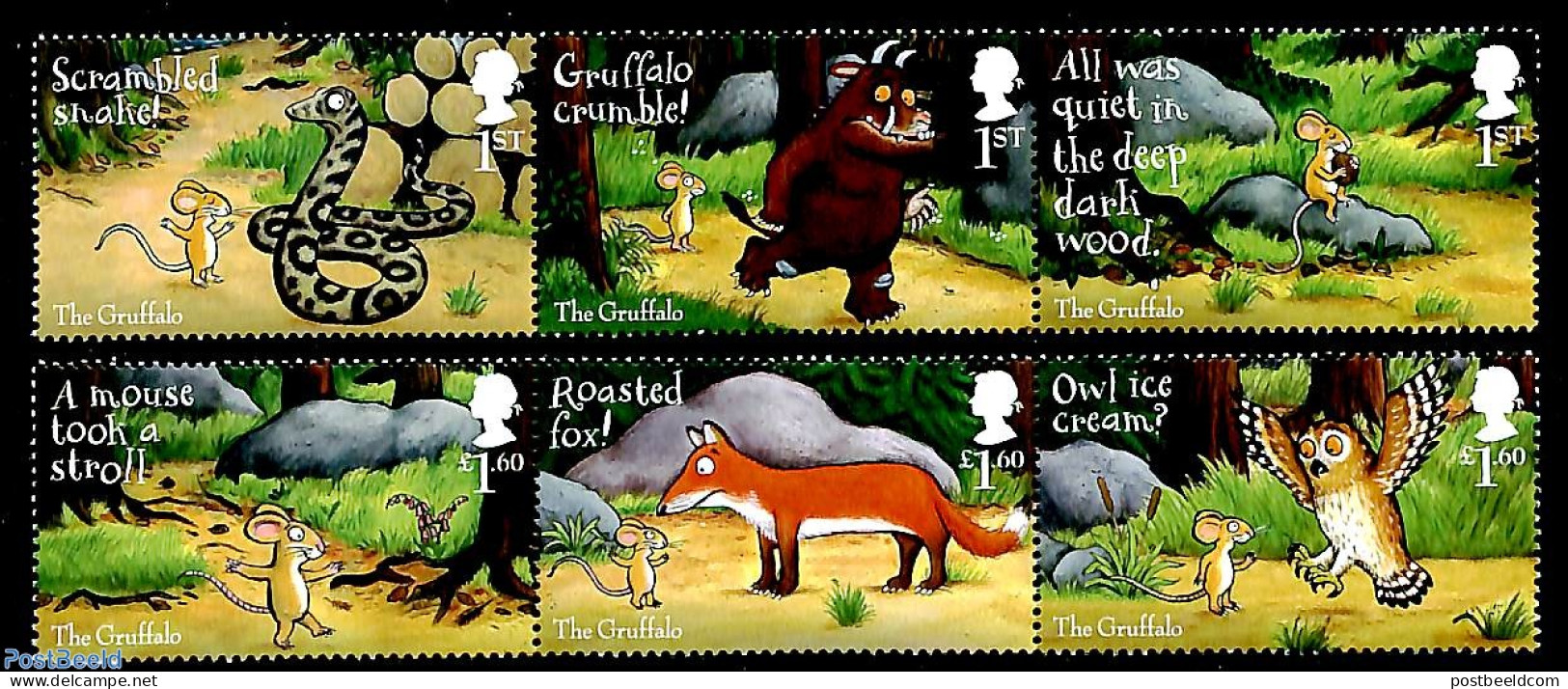 Great Britain 2019 The Gruffalo 6v, Mint NH, Art - Children's Books Illustrations - Unused Stamps