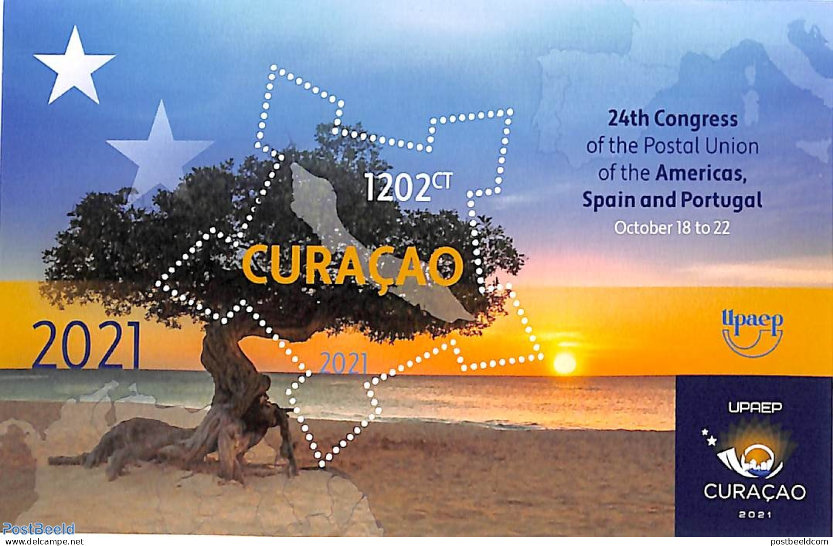 Curaçao 2021 UPAEP S/s, Mint NH, Nature - Trees & Forests - U.P.A.E. - Rotary, Lions Club