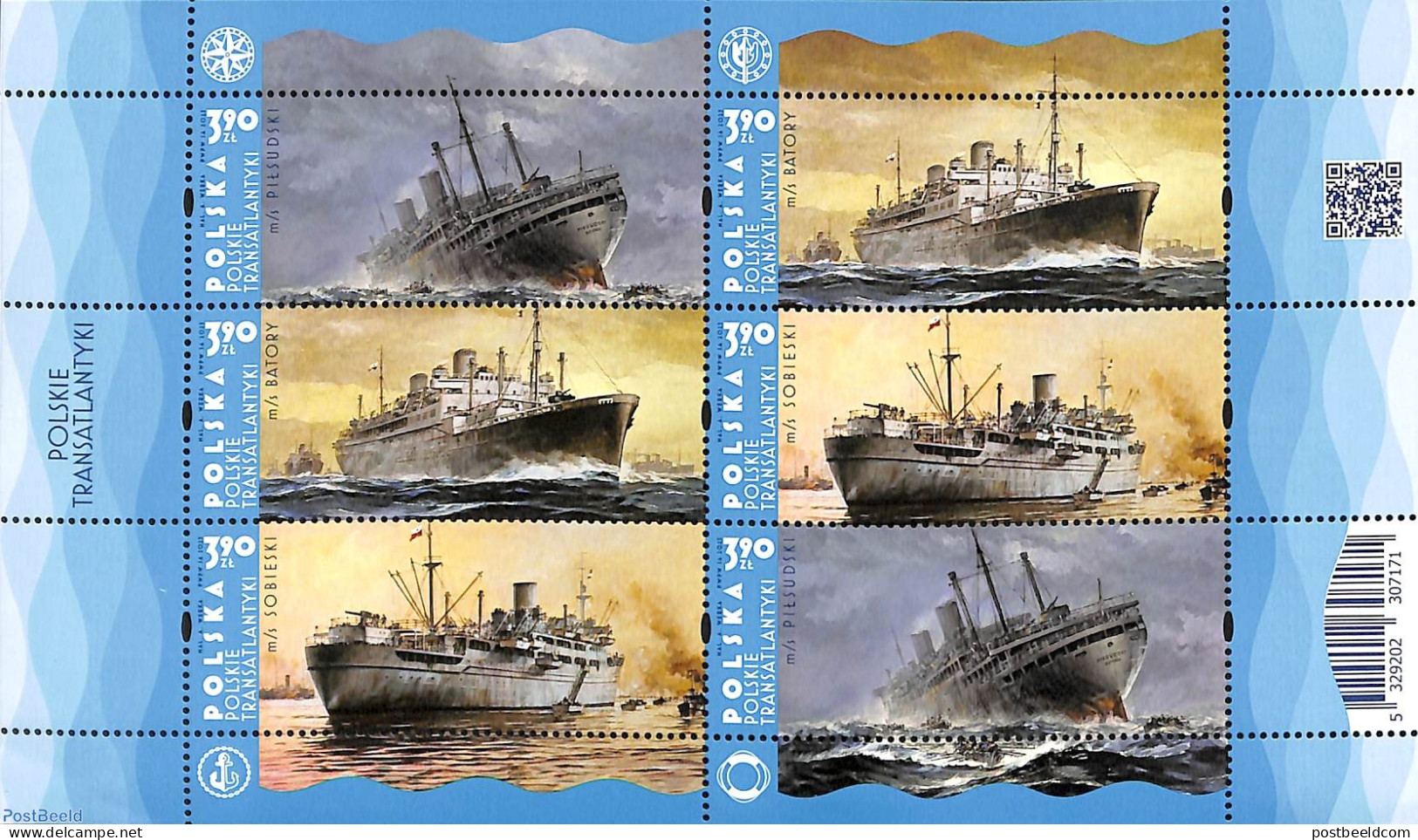 Poland 2023 Transatlantic Ships M/s, Mint NH, Transport - Ships And Boats - Unused Stamps