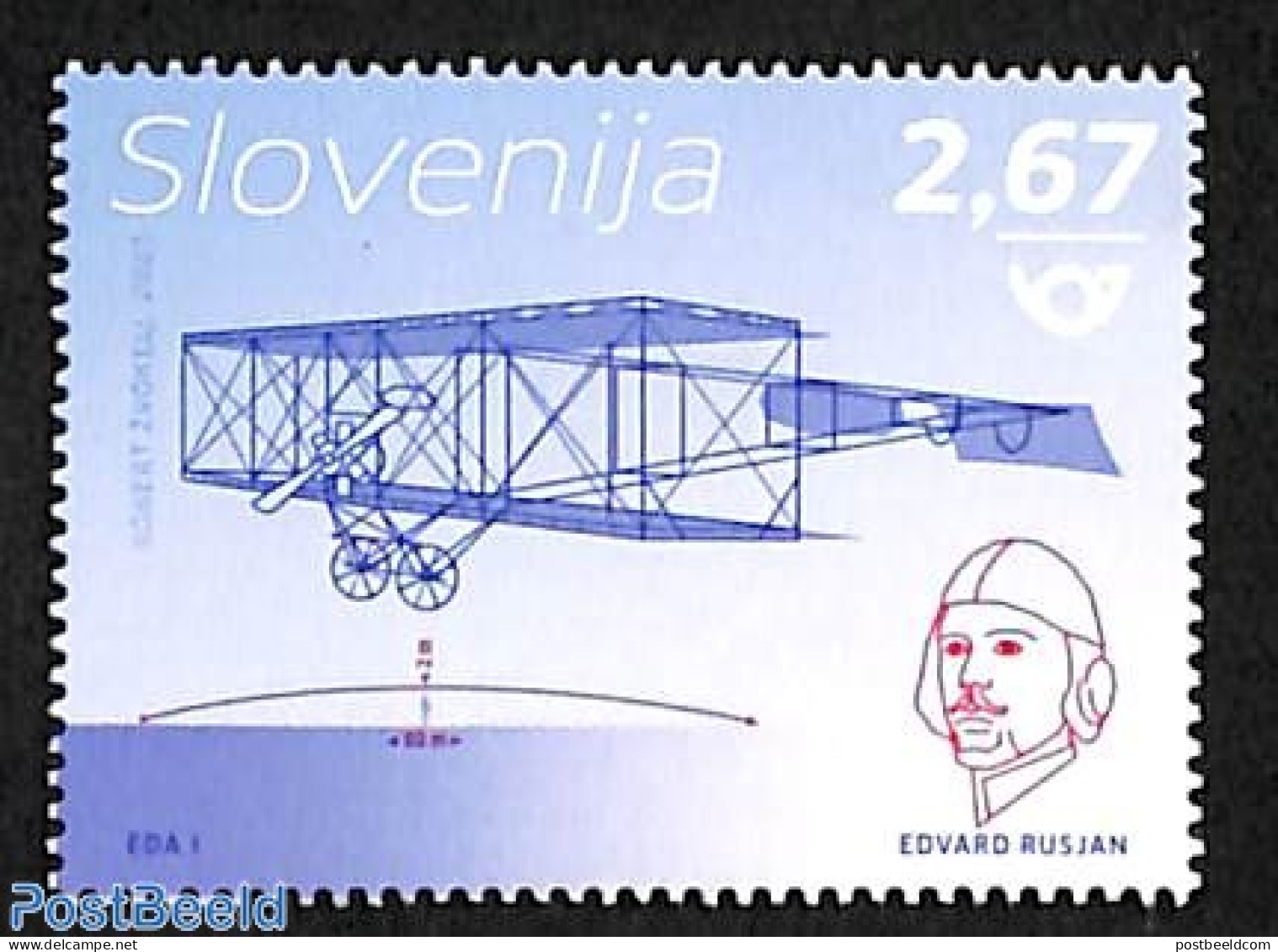 Slovenia 2023 E. Rusjan, Aviation Pioneer 1v, Mint NH, Transport - Aircraft & Aviation - Aerei