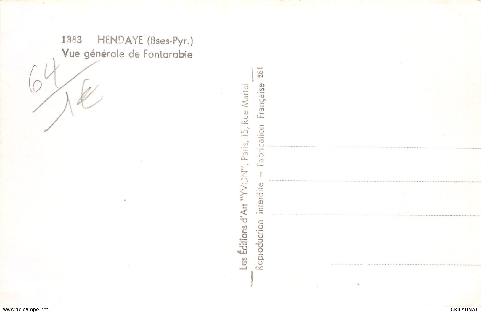 64-HENDAYE-N°T5054-B/0295 - Hendaye