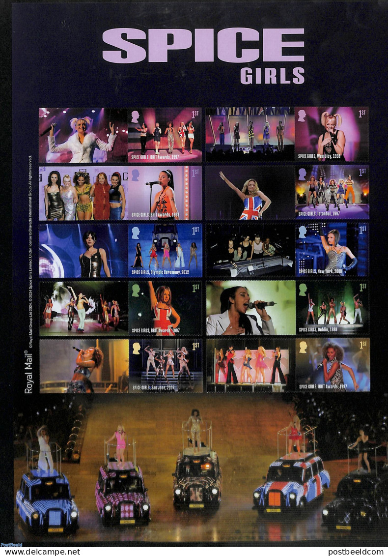 Great Britain 2024 Spice Girls 10v S-a In Collectors Sheet, Mint NH, Performance Art - Music - Popular Music - Ungebraucht