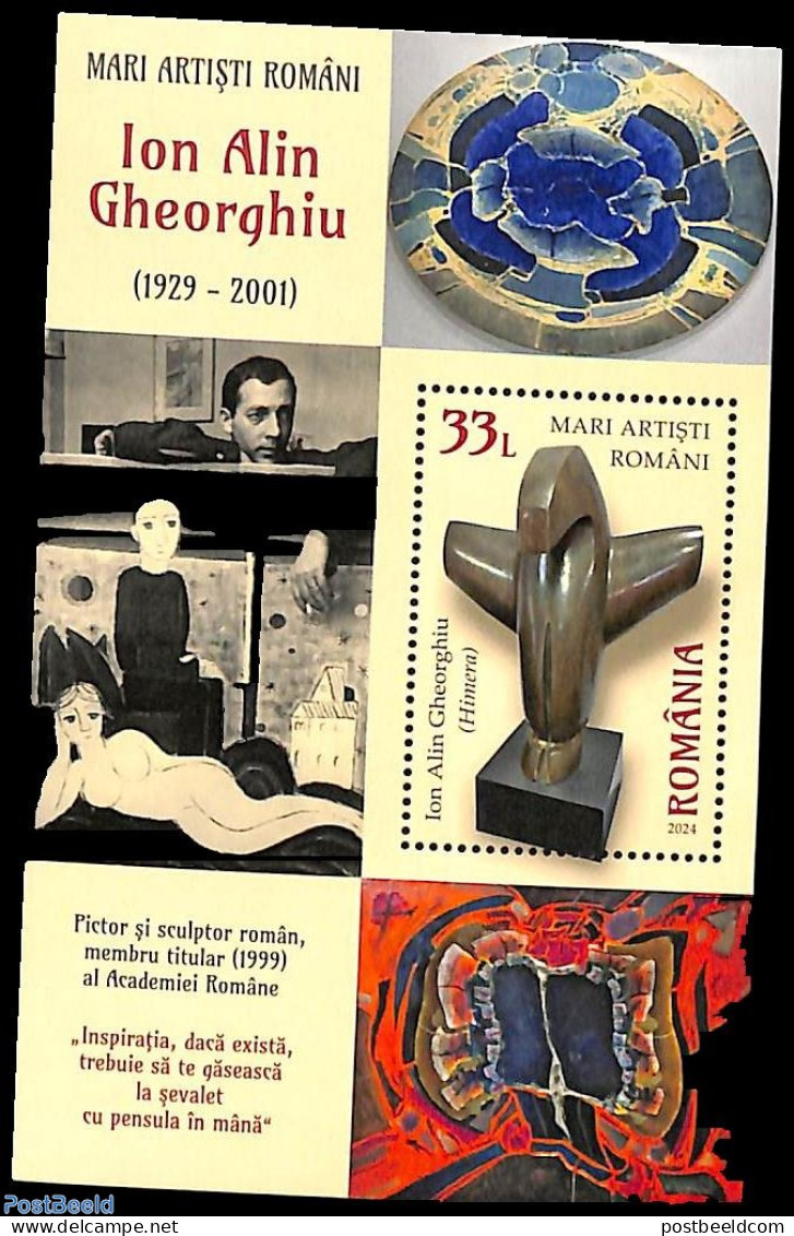 Romania 2024 Ion Alin Gheorghiu S/s, Mint NH, Art - Ceramics - Modern Art (1850-present) - Paintings - Sculpture - Sel.. - Nuovi