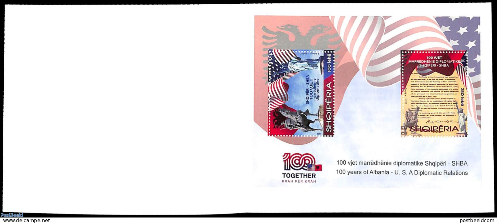 Albania 2022 Diplomatic Relations With USA Booklet, Mint NH, Stamp Booklets - Non Classés